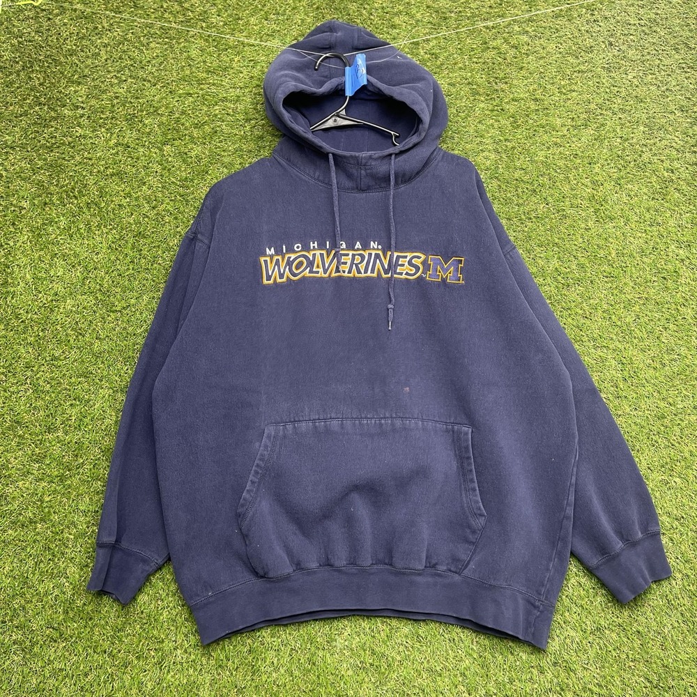 Michigan Wolverines Hoodie Sweatshirt Mens XL Blue NCAA Football Pro Edge